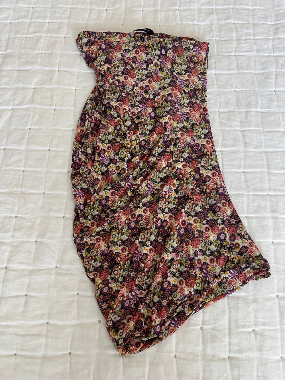 Isabel Marant Multicolor Floral Print Asymmetrical Pencil Skirt